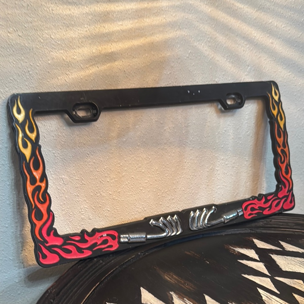 $5 bundled - Flames 🔥 & Headers 1 License Plate frame full size for a vehicle/
